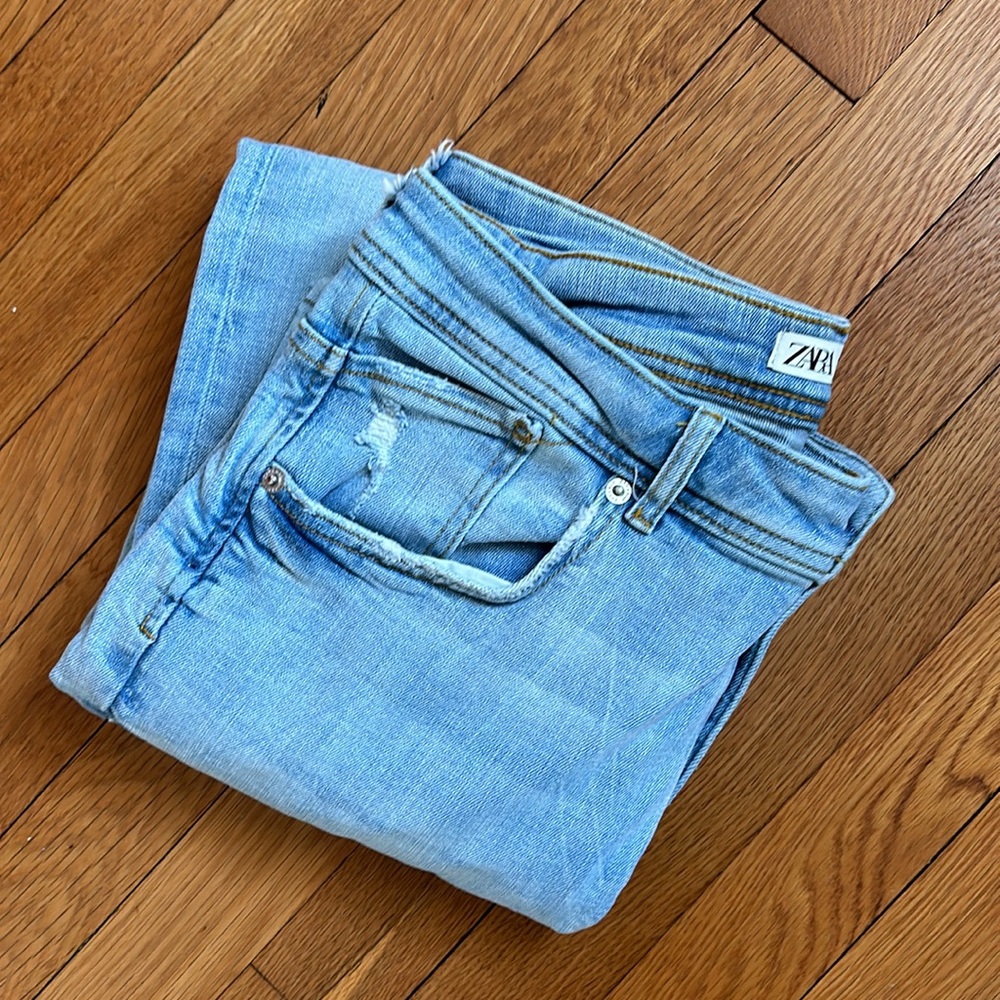 Men’s Zara Cropped Skinny Denim Light Wash with Stretch